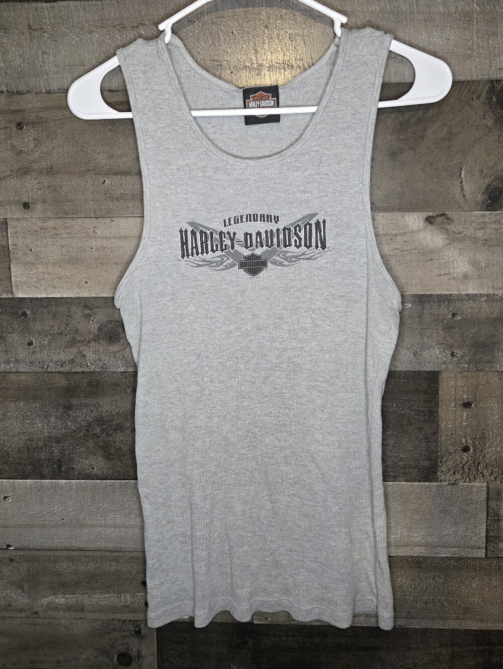 Harley-Davidson Gray Ribbed Tank Top